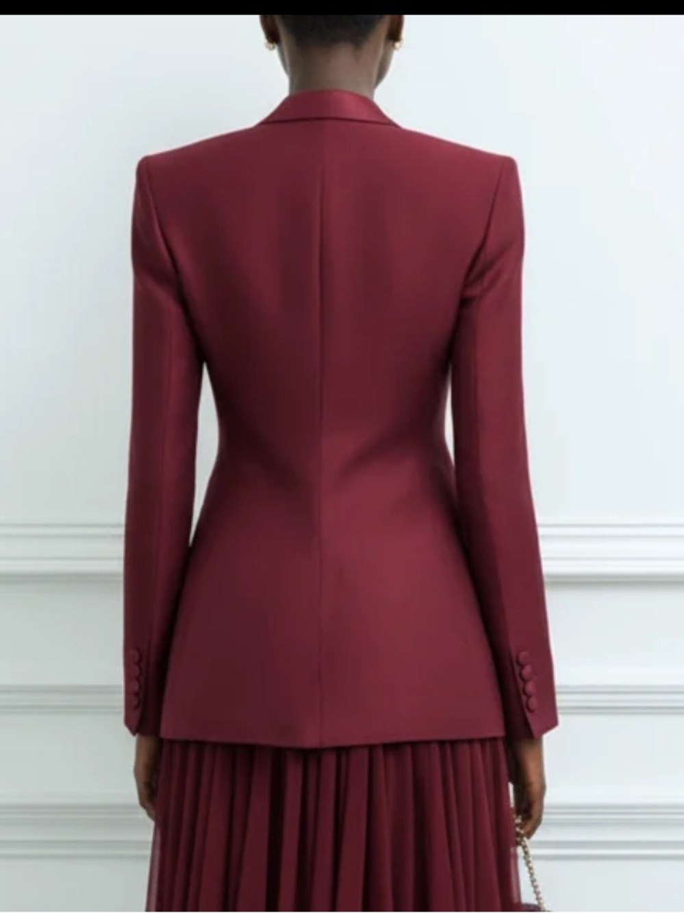 Fehaute Women Wine Red Lapel Collar Long Sleeve Dressy Blazer Size 12 NEW NWT - Picture 3 of 9